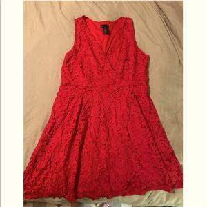 Lane Bryant Red Lace Dress